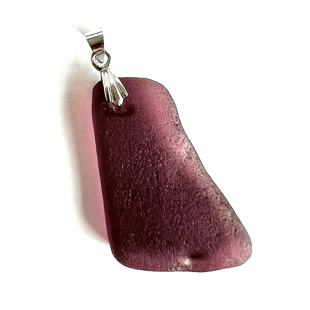🌟 SALE $25 🌟 Handcrafted Beach Glass Gold Plated Bail Organic Shaped Pendant